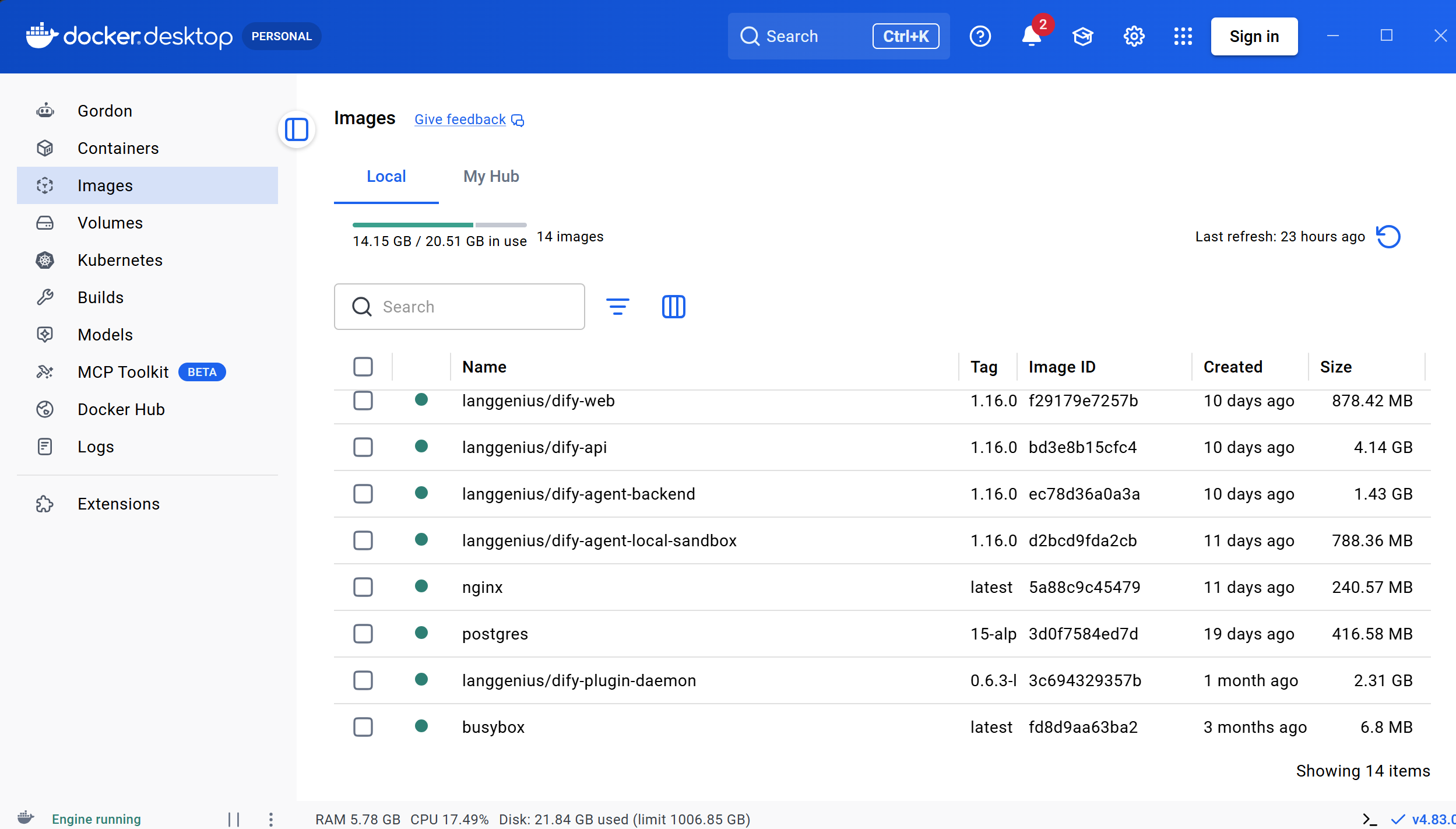 Docker Desktop 运行正常